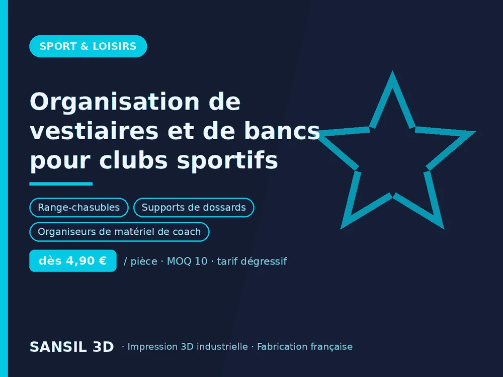 Organisation de vestiaires et de bancs pour clubs sportifs