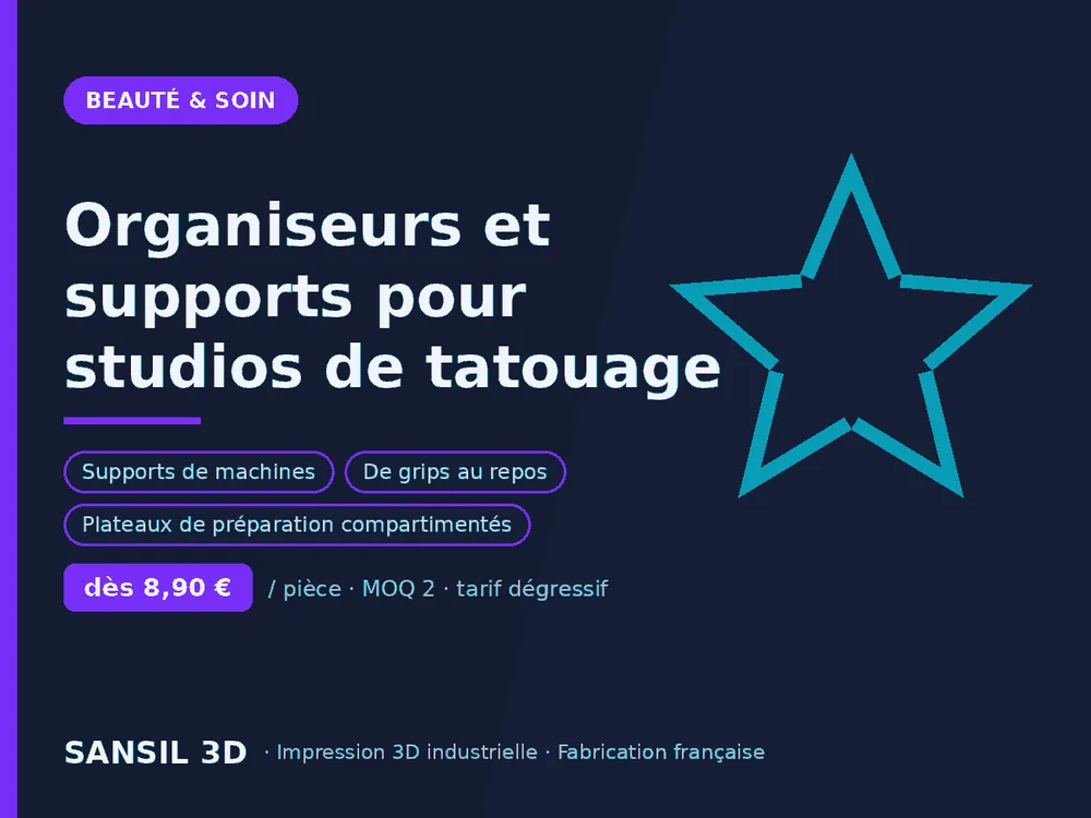 Organiseurs et supports pour studios de tatouage