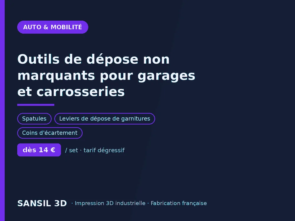 Outils de dépose non marquants pour garages et carrosseries