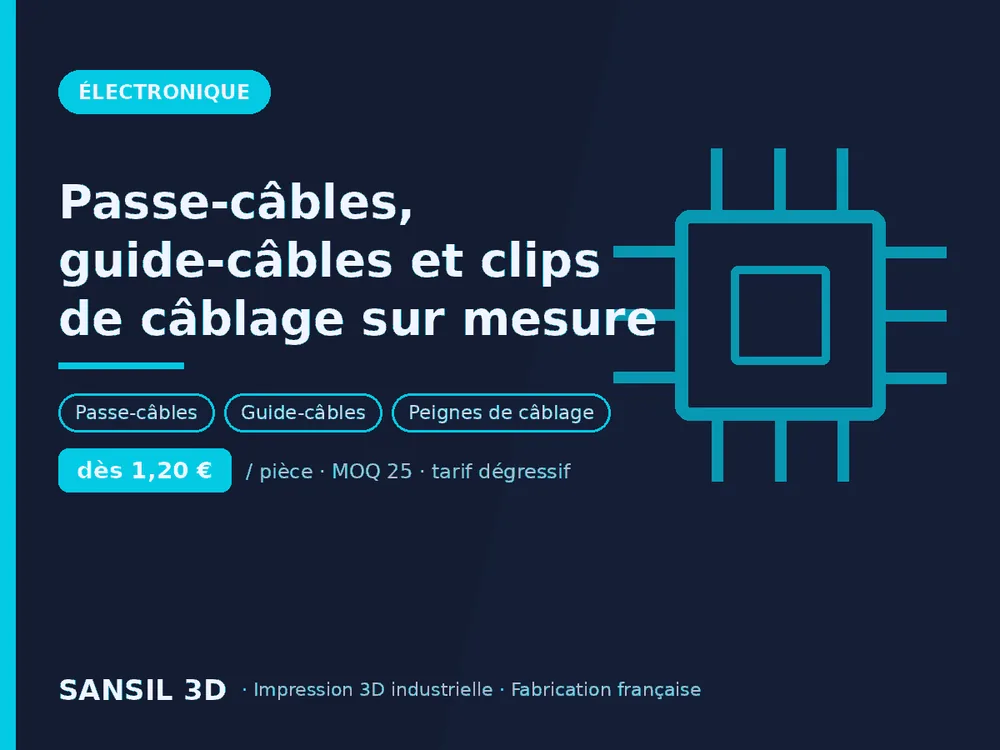 Passe-câbles, guide-câbles et clips de câblage sur mesure