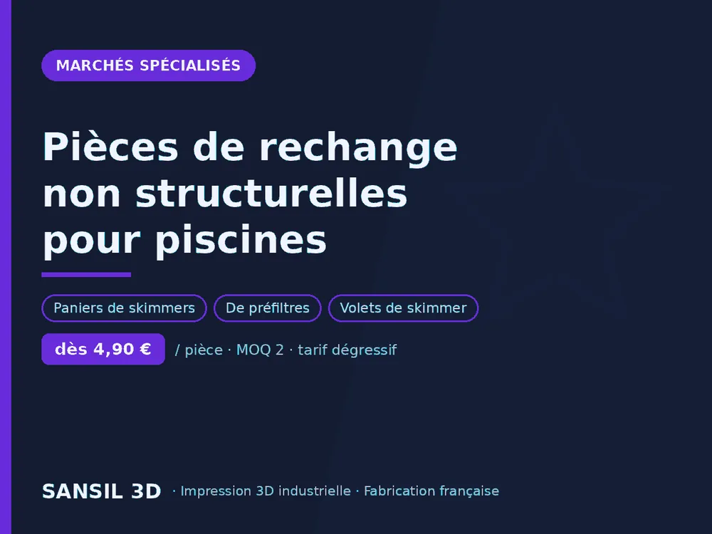 Pièces de rechange non structurelles pour piscines