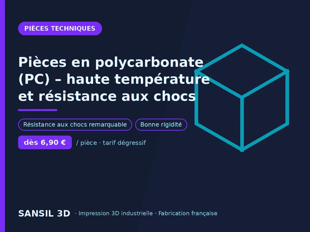 Pièces en polycarbonate (PC) – haute température et résistance aux chocs