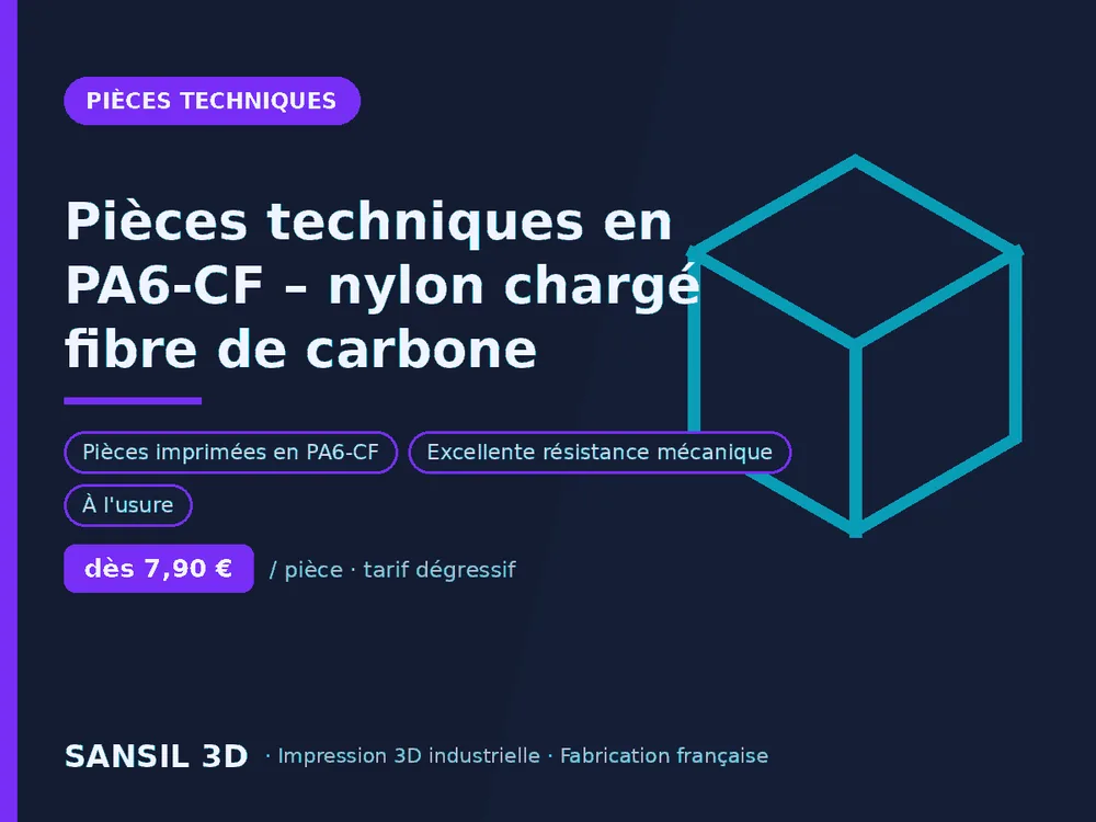 Pièces techniques en PA6-CF – nylon chargé fibre de carbone