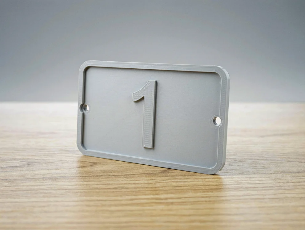 Locker number plate engraved in series
