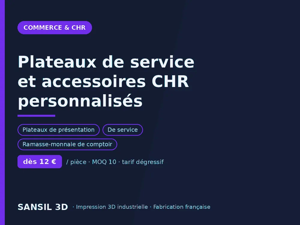 Plateaux de service et accessoires CHR personnalisés