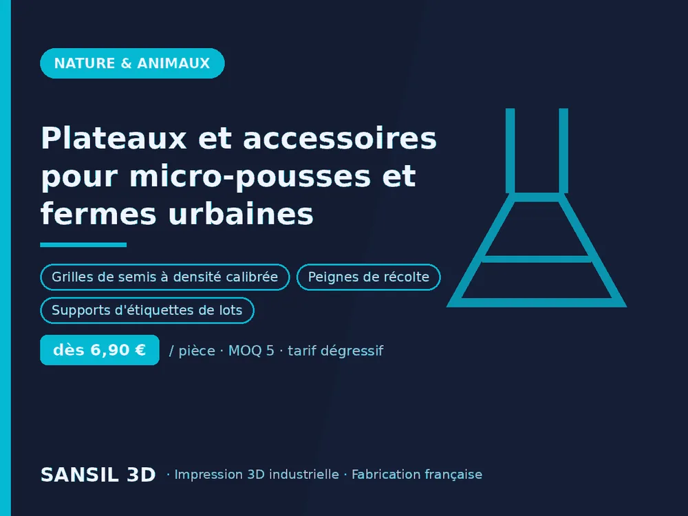 Plateaux et accessoires pour micro-pousses et fermes urbaines