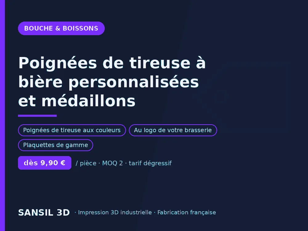 Poignées de tireuse à bière personnalisées et médaillons