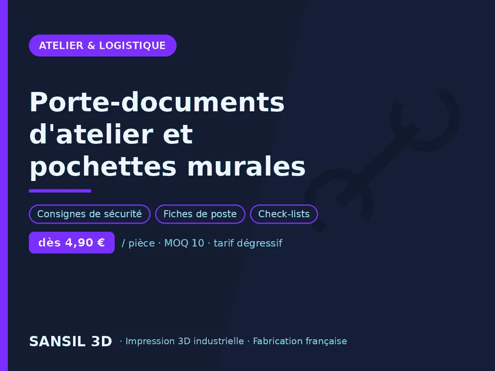 Porte-documents d'atelier et pochettes murales