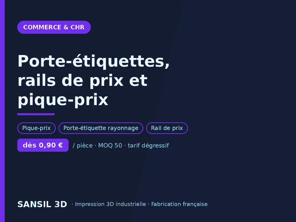 Porte-étiquettes, rails de prix et pique-prix