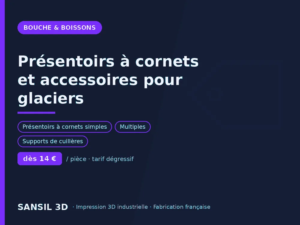 Présentoirs à cornets et accessoires pour glaciers