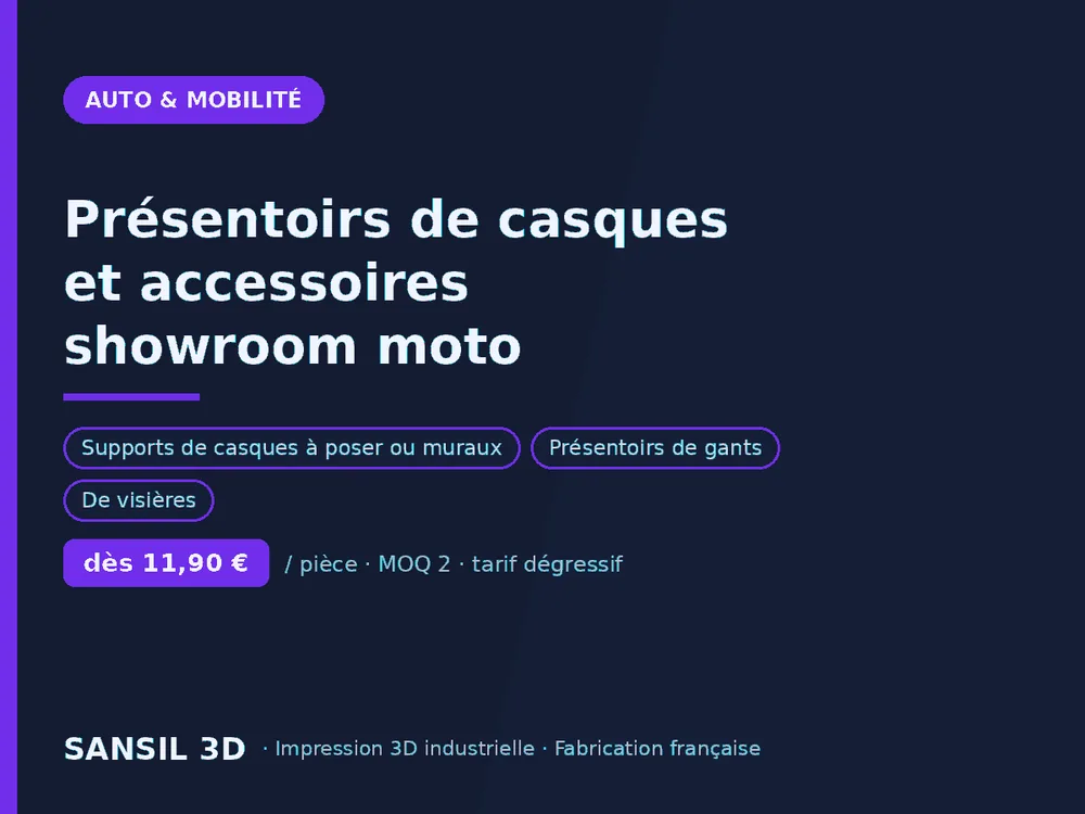 Présentoirs de casques et accessoires showroom moto