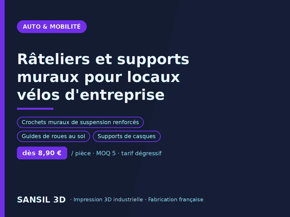 Râteliers et supports muraux pour locaux vélos d'entreprise