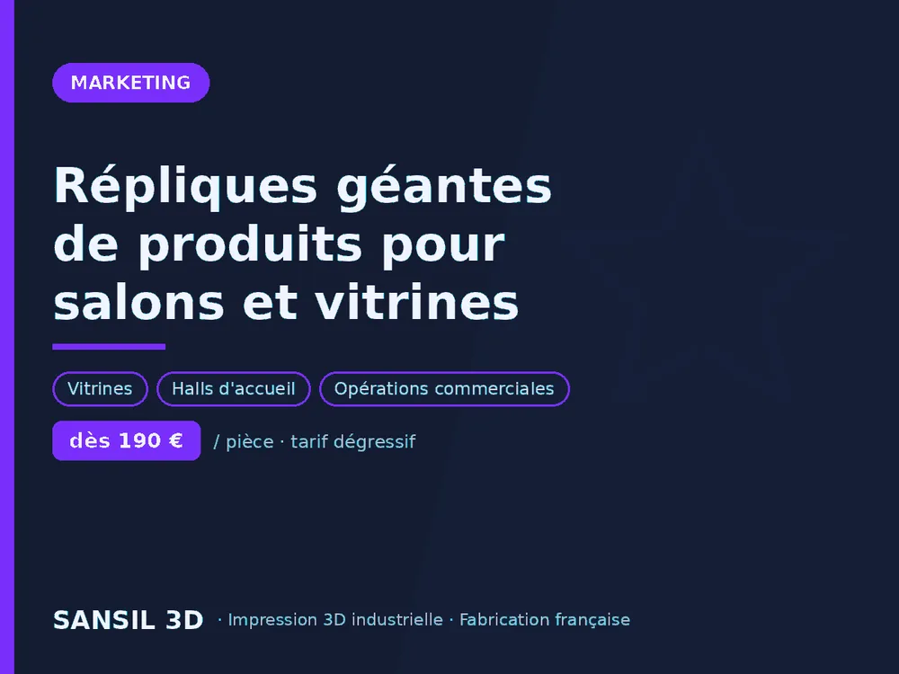 Répliques géantes de produits pour salons et vitrines