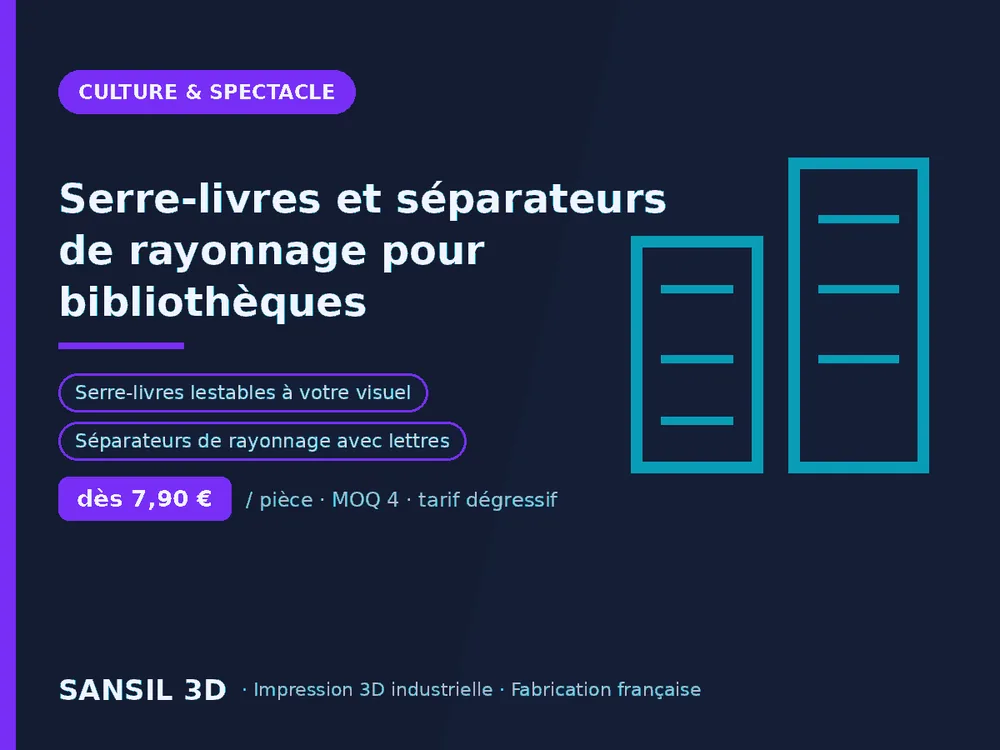 Serre-livres et séparateurs de rayonnage pour bibliothèques