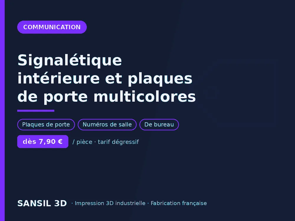 Signalétique intérieure et plaques de porte multicolores