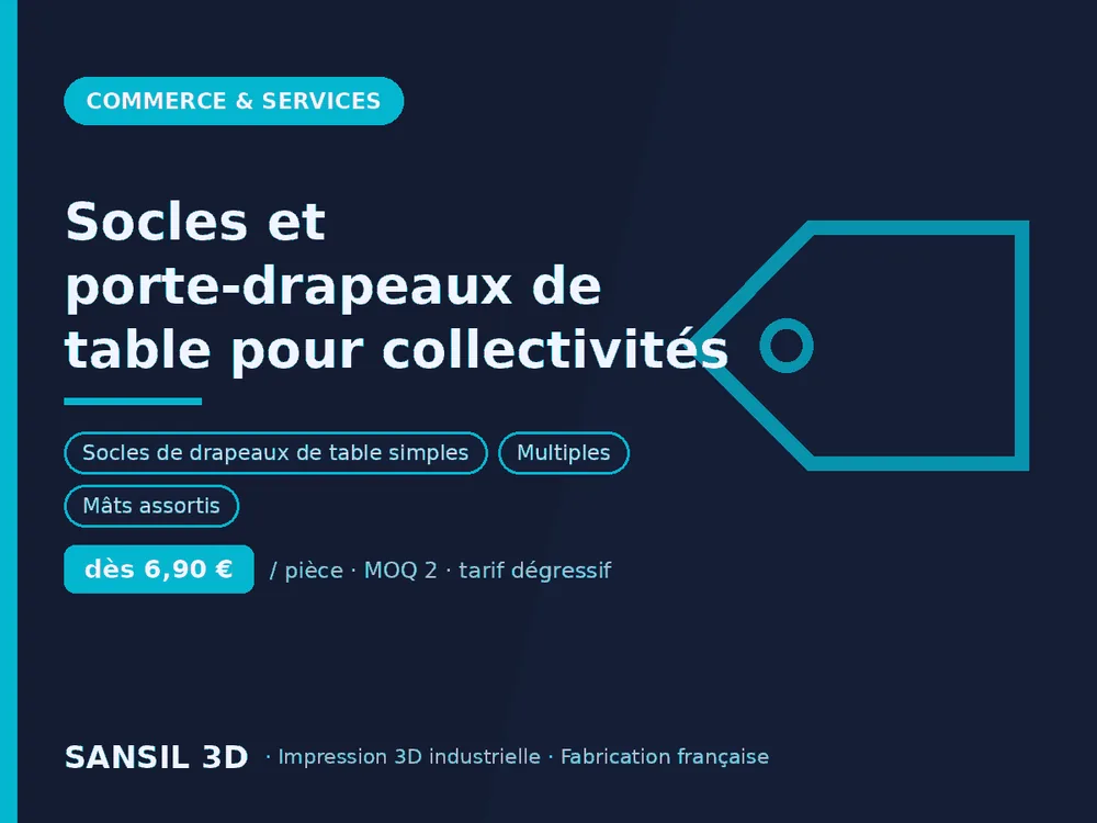 Socles et porte-drapeaux de table pour collectivités