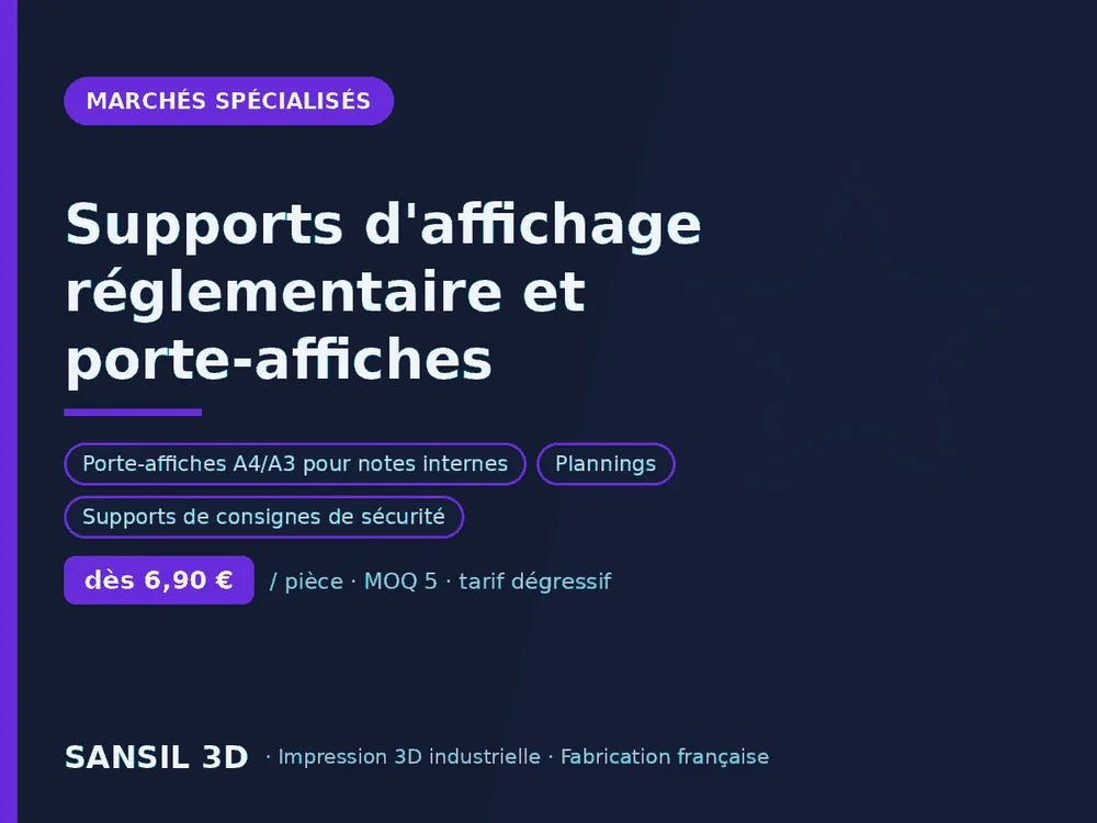 Supports d'affichage réglementaire et porte-affiches