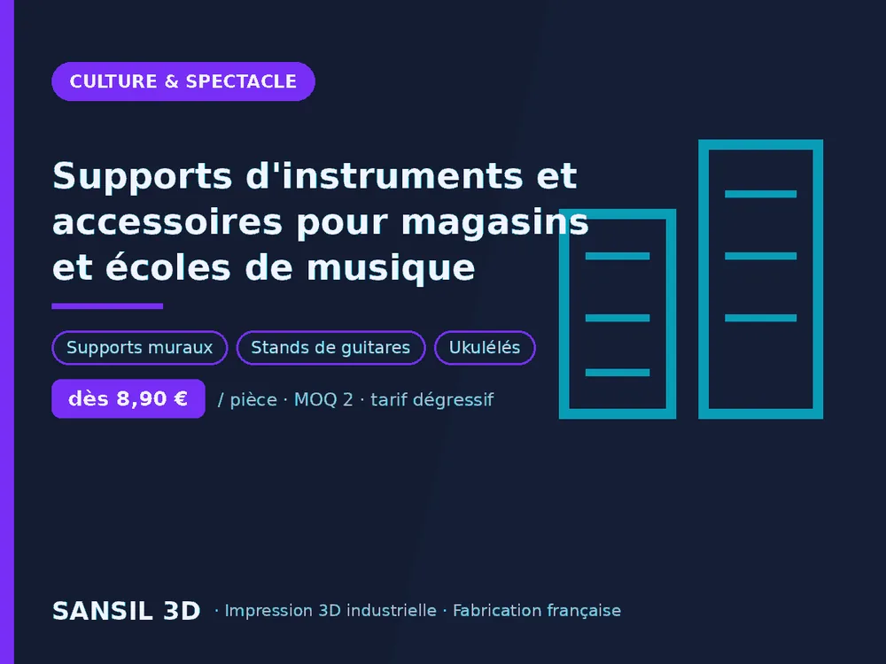 Supports d'instruments et accessoires pour magasins et écoles de musique