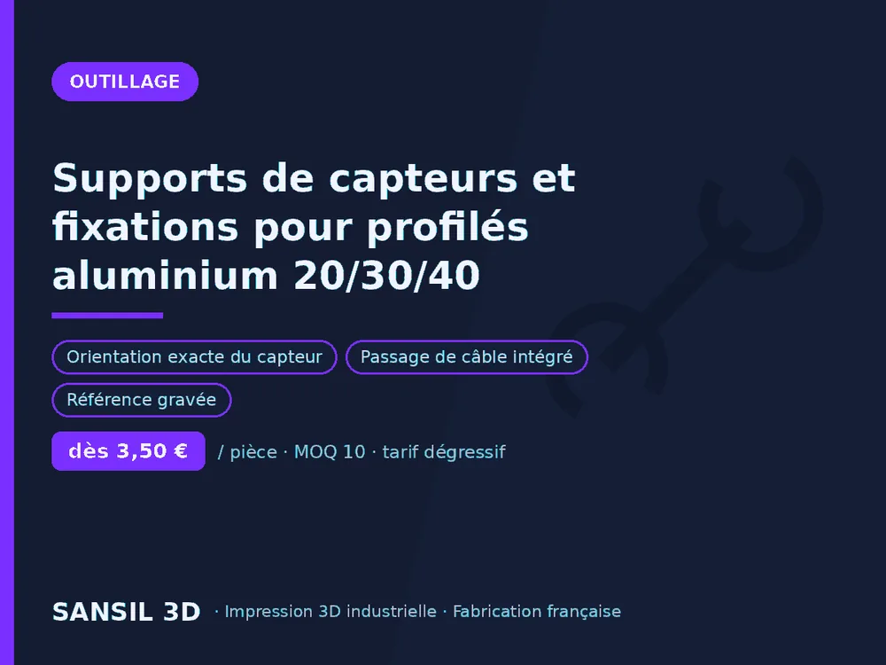 Supports de capteurs et fixations pour profilés aluminium 20/30/40