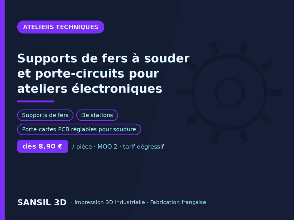 Supports de fers à souder et porte-circuits pour ateliers électroniques