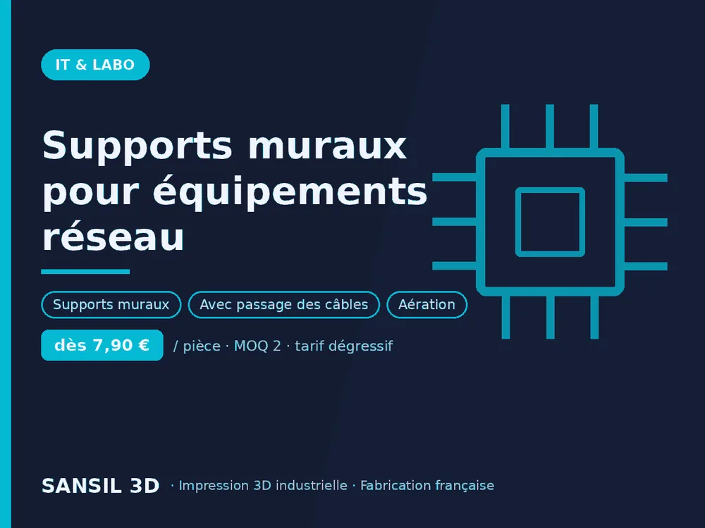 Supports muraux pour équipements réseau