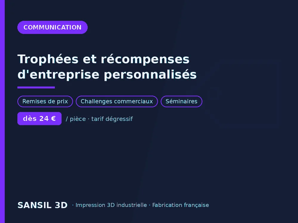 Trophées et récompenses d'entreprise personnalisés