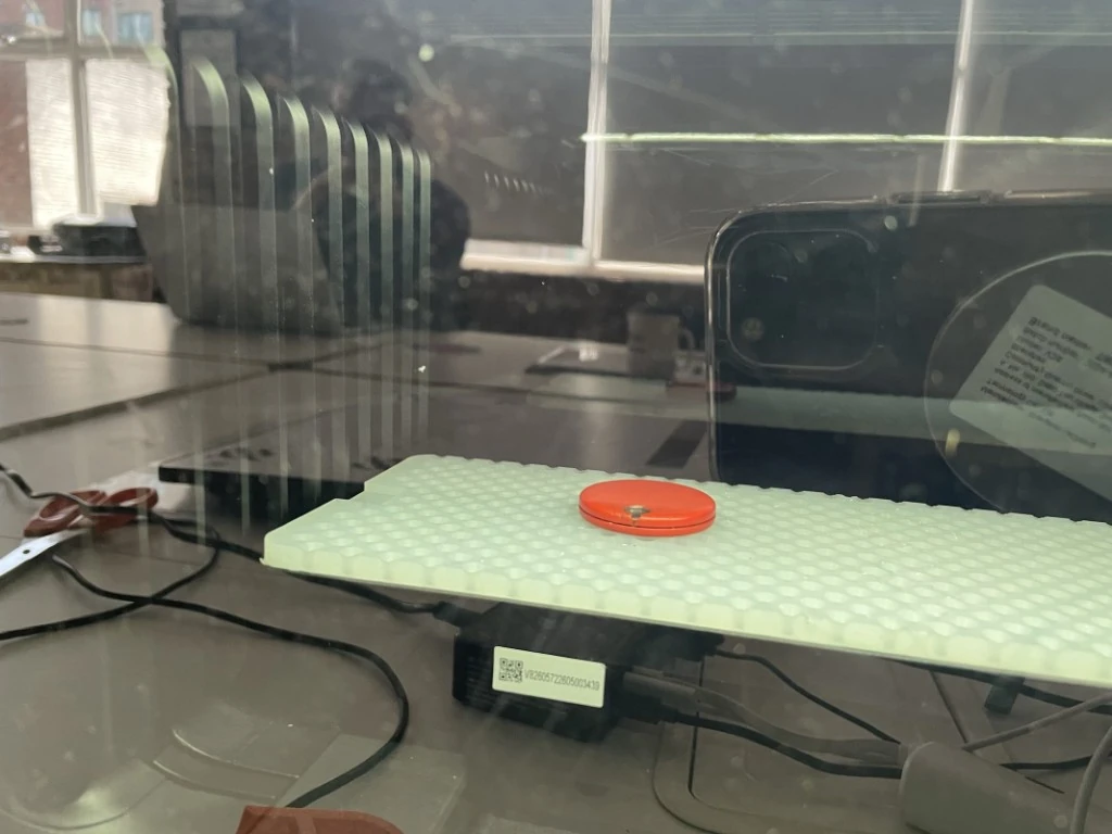 Disc placed in the E1 before printing